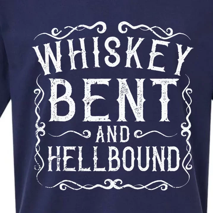 Whiskey Bent And Hellbound Country Music Biker Bourbon Gift Sueded Cloud Jersey T-Shirt