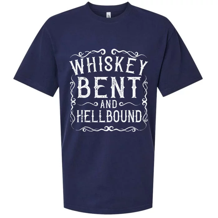 Whiskey Bent And Hellbound Country Music Biker Bourbon Gift Sueded Cloud Jersey T-Shirt