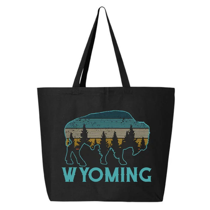 Wyoming Bison American Buffalo Vintage Souvenir Gift 25L Jumbo Tote