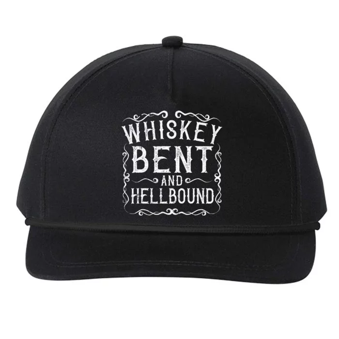 Whiskey Bent And Hellbound Country Biker Bourbon Gift Snapback Five-Panel Rope Hat