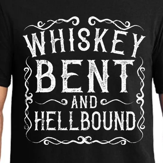 Whiskey Bent And Hellbound Country Biker Bourbon Gift Pajama Set