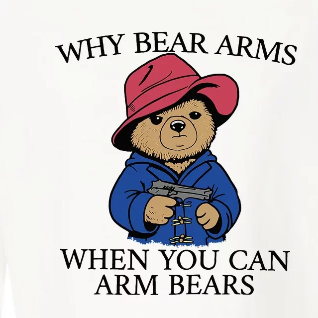 Why Bear Arms When You Can Arm Bears Funny Saying Quote Gift Cropped Pullover Crew