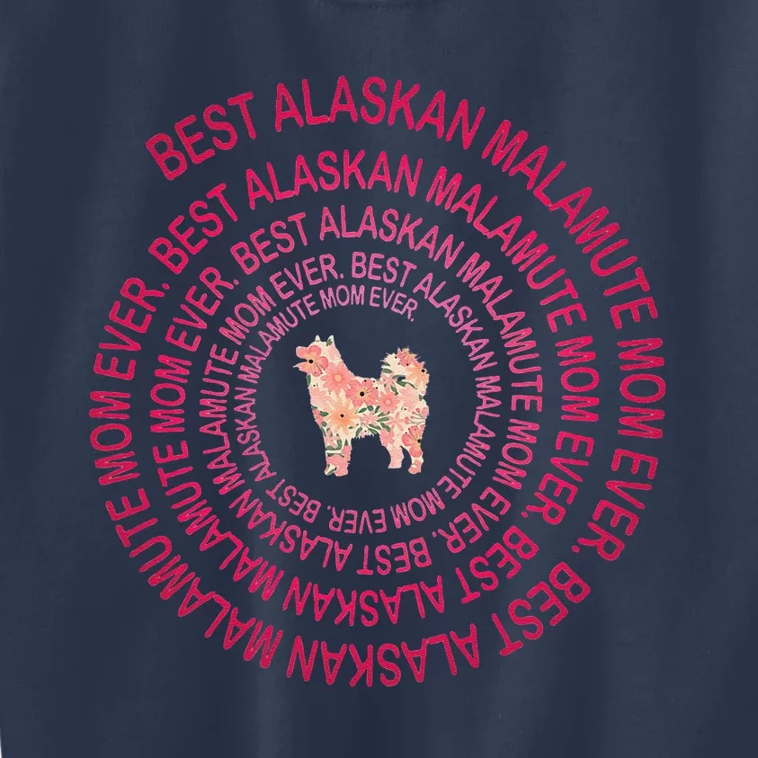 Womens Best Alaskan Malamute Mom Ever Spiral Dog Lover Mother's Day Kids Sweatshirt