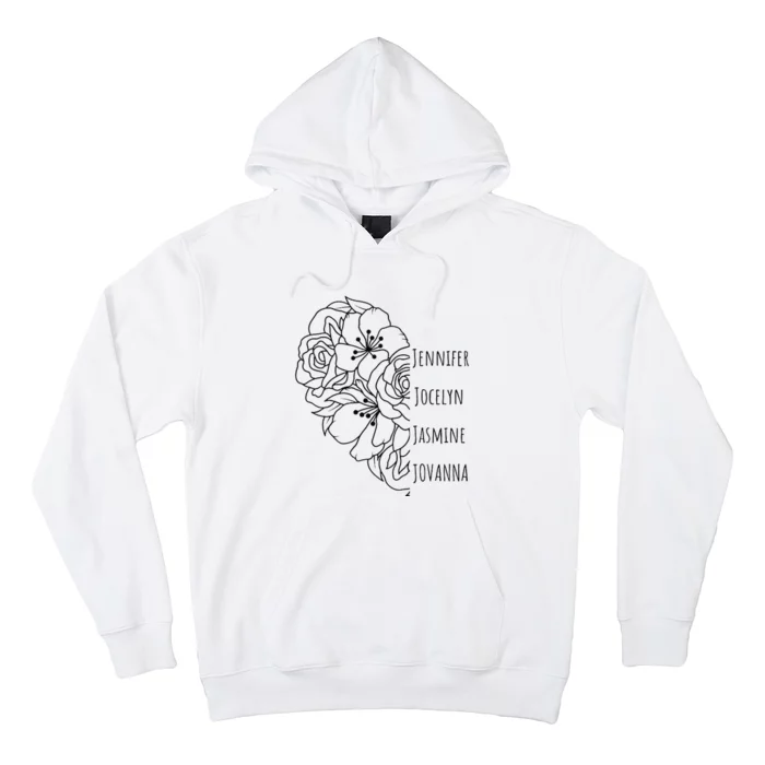 Wo Black and white Classic Flora Heart Mother's Day Hoodie