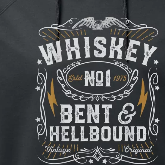 Whiskey Bent And Hellbound Country Music Biker Bourbon Performance Fleece Hoodie