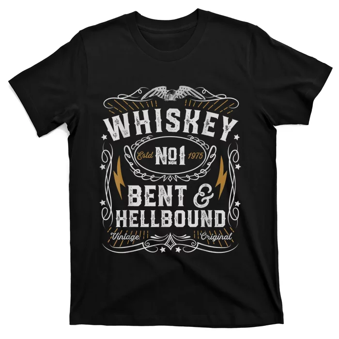 Whiskey Bent And Hellbound Country Music Biker Bourbon T-Shirt