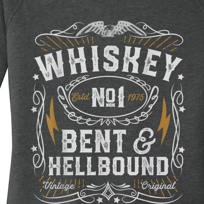 Whiskey Bent And Hellbound Country Music Biker Bourbon Women's Perfect Tri Tunic Long Sleeve Shirt