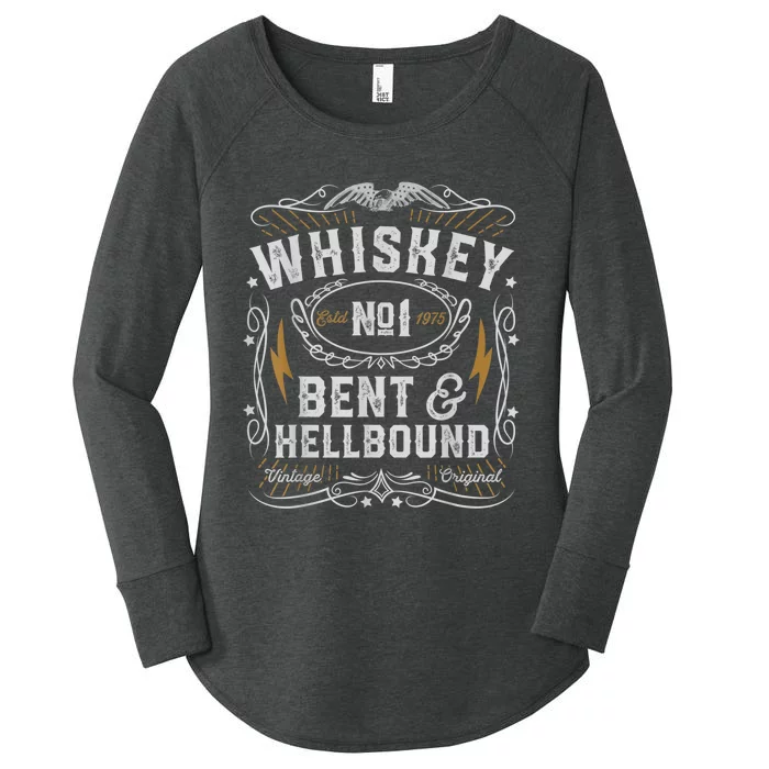 Whiskey Bent And Hellbound Country Music Biker Bourbon Women's Perfect Tri Tunic Long Sleeve Shirt