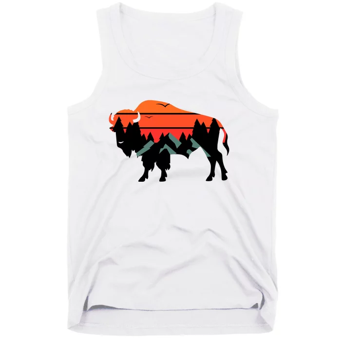 Wyoming Bison American Buffalo Vintage Souvenir Gift Tank Top