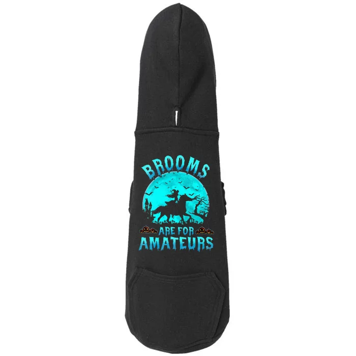 Womens Brooms Are For Beginners Or Amateurs Horses Witch Halloween Doggie 3-End Fleece Hoodie