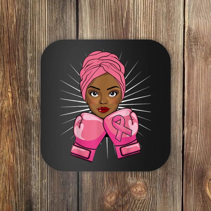 Woman Black African American Fight Breast Cancer Gift Coaster