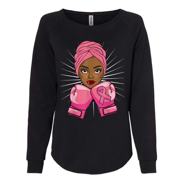 Woman Black African American Fight Breast Cancer Gift Womens California Wash Sweatshirt