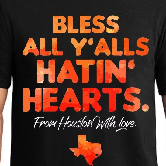 Womens Bless All Yalls Hatin Hearts Houston With Love Pajama Set