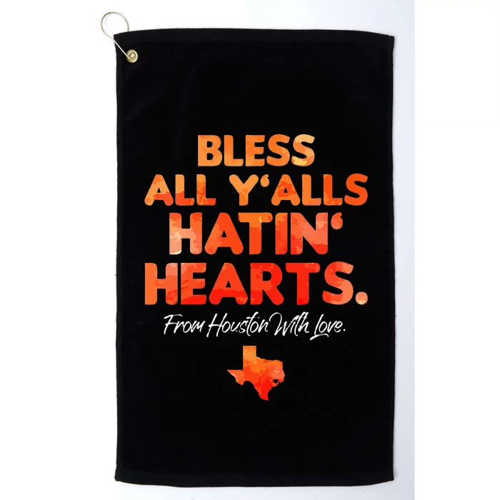 Womens Bless All Yalls Hatin Hearts Houston With Love Platinum Collection Golf Towel