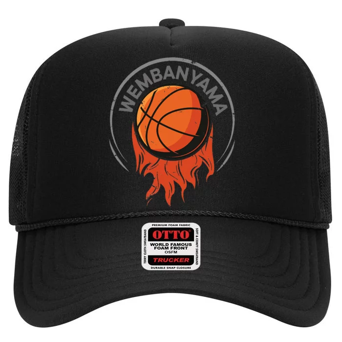 W.E.M.B.A.N.Y.A.M.A Basketball Amazing High Crown Mesh Trucker Hat