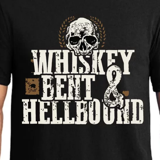 Whiskey Bent And Hellbound Shirts Distressed Biker Style Pajama Set