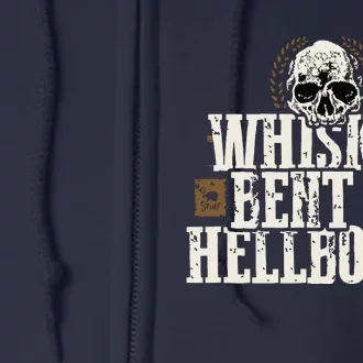 Whiskey Bent And Hellbound Shirts Distressed Biker Style Full Zip Hoodie