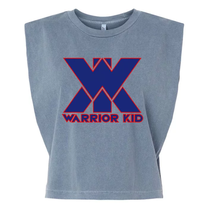 Warrior Blue And Red Logo Garment-Dyed Women's Muscle Tee