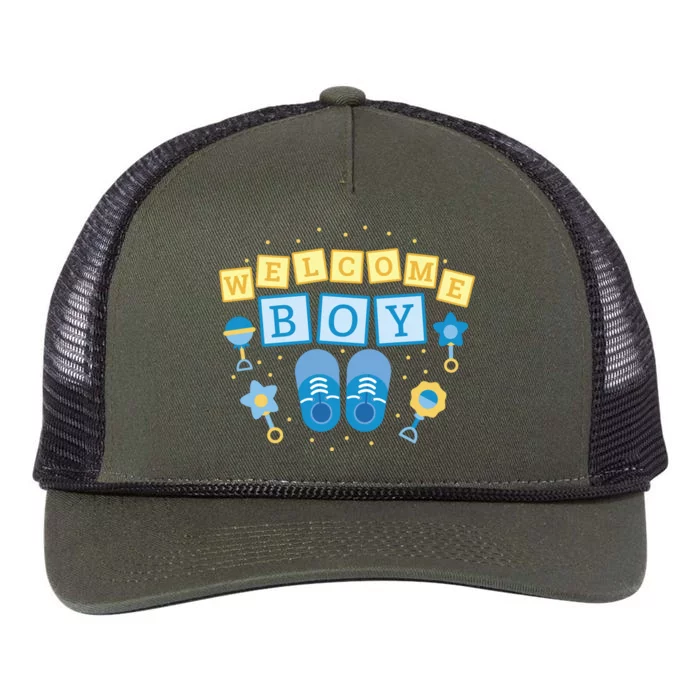 Welcome Baby Boy Gift Retro Rope Trucker Hat Cap