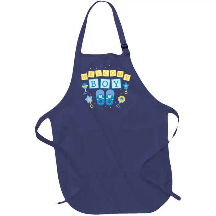 Welcome Baby Boy Gift Full-Length Apron With Pocket