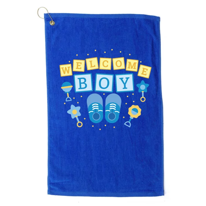 Welcome Baby Boy Gift Platinum Collection Golf Towel