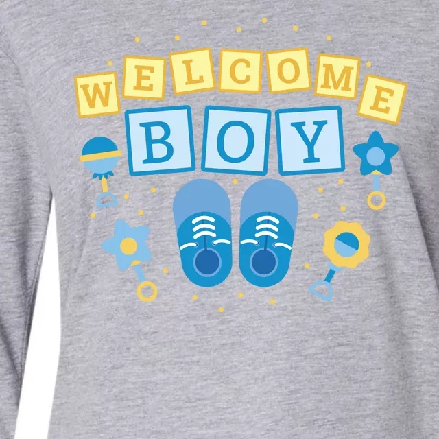 Welcome Baby Boy Gift Womens Cotton Relaxed Long Sleeve T-Shirt