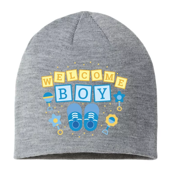 Welcome Baby Boy Gift 8 1/2in Sustainable Knit Beanie