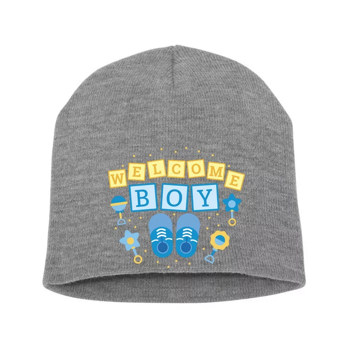 Welcome Baby Boy Gift Short Acrylic Beanie