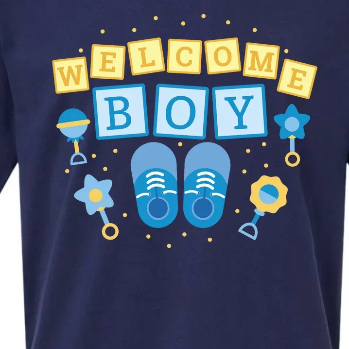 Welcome Baby Boy Gift Sueded Cloud Jersey T-Shirt