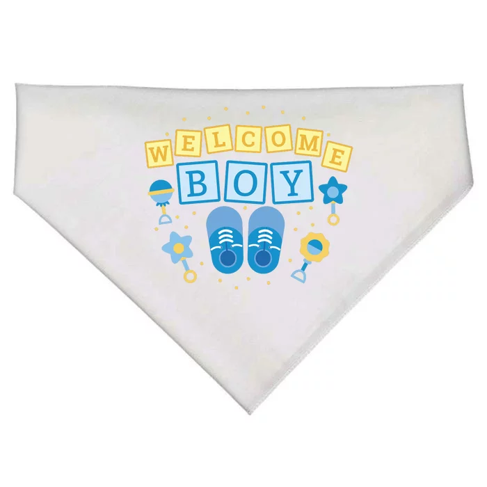 Welcome Baby Boy Gift USA-Made Doggie Bandana