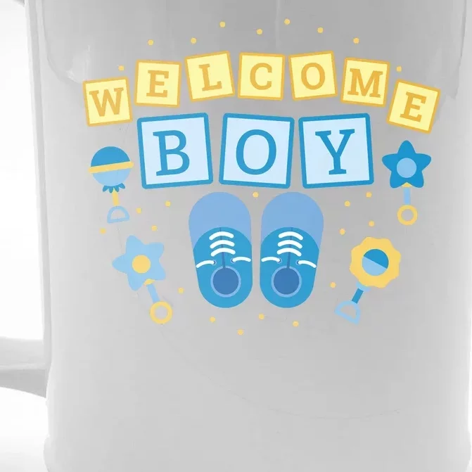 Welcome Baby Boy Gift Front & Back Beer Stein