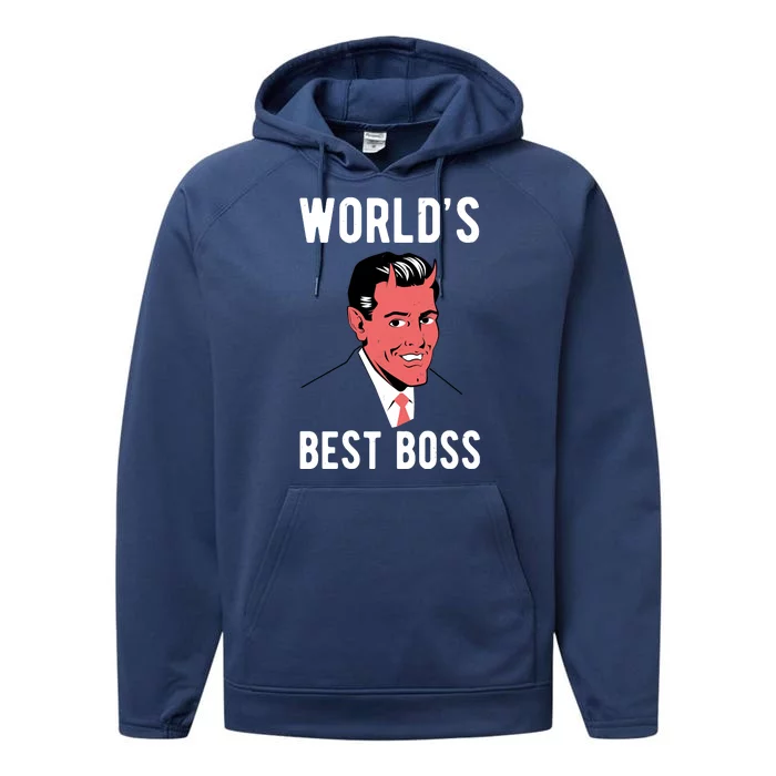 Worlds Best Boss Funny Evil Performance Fleece Hoodie