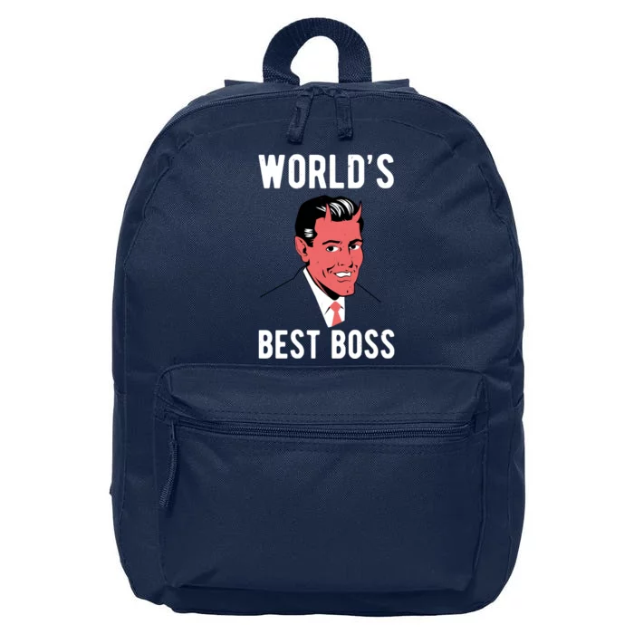 Worlds Best Boss Funny Evil 16 in Basic Backpack