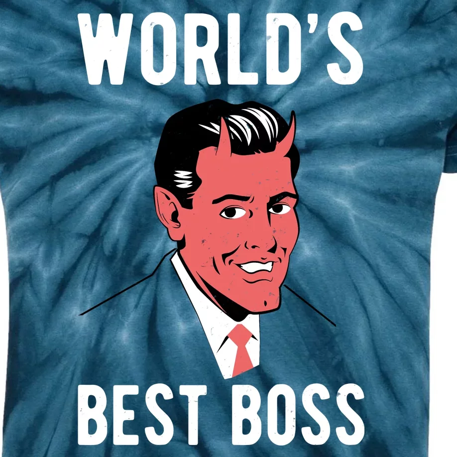 Worlds Best Boss Funny Evil Kids Tie-Dye T-Shirt