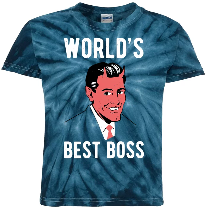 Worlds Best Boss Funny Evil Kids Tie-Dye T-Shirt