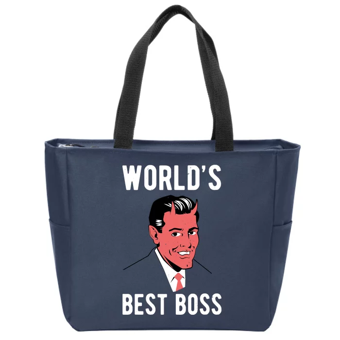 Worlds Best Boss Funny Evil Zip Tote Bag