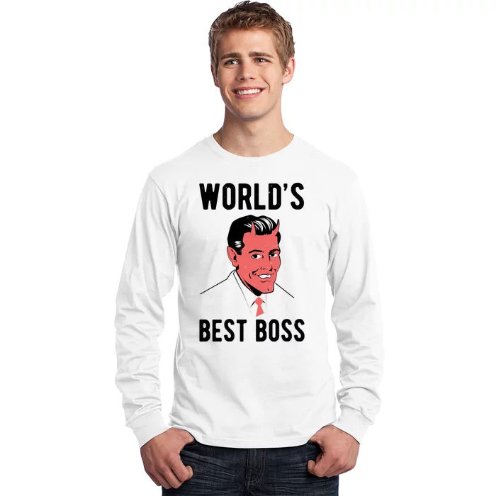 Worlds Best Boss Funny Evil Long Sleeve Shirt