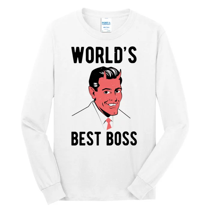 Worlds Best Boss Funny Evil Tall Long Sleeve T-Shirt