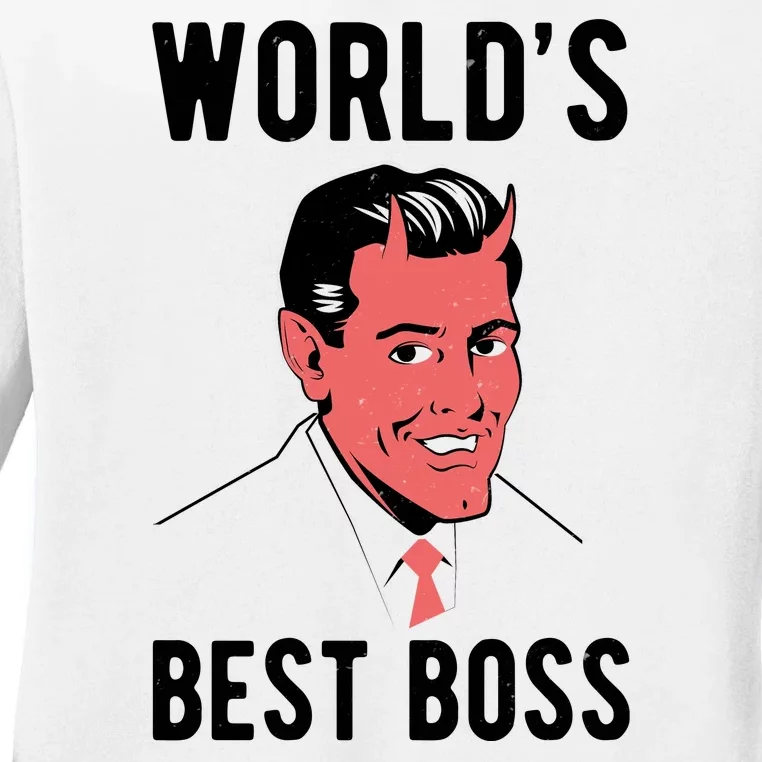 Worlds Best Boss Funny Evil Ladies Long Sleeve Shirt