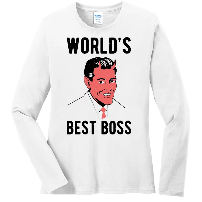 Worlds Best Boss Funny Evil Ladies Long Sleeve Shirt