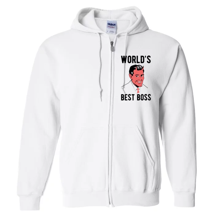 Worlds Best Boss Funny Evil Full Zip Hoodie