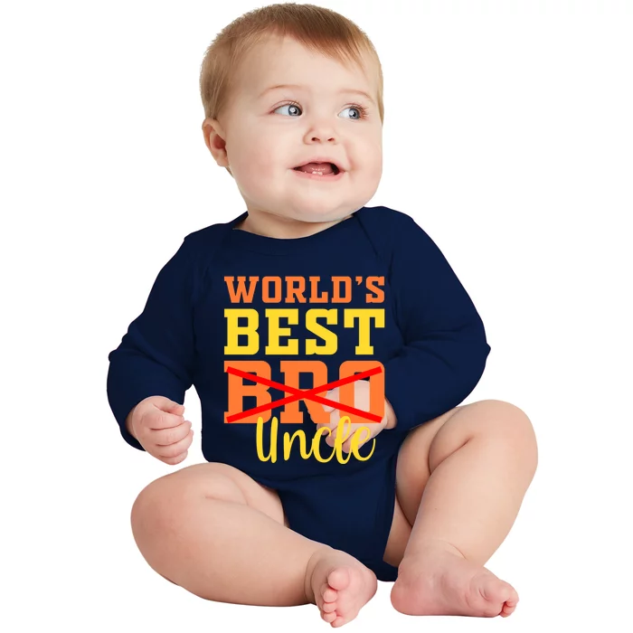 Worlds Best Bro Uncle Coolest Beard Dad Family Matching Gift Baby Long Sleeve Bodysuit