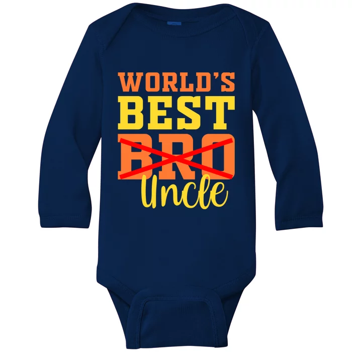 Worlds Best Bro Uncle Coolest Beard Dad Family Matching Gift Baby Long Sleeve Bodysuit