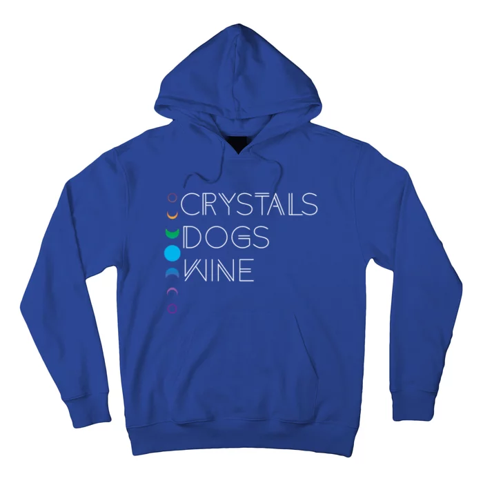 Witchy Bohemian Boho Crystals Dogs Wine Celestial Moon Witch Funny Gift Hoodie