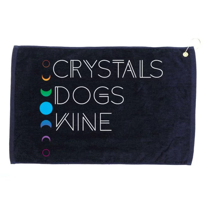 Witchy Bohemian Boho Crystals Dogs Wine Celestial Moon Witch Funny Gift Grommeted Golf Towel