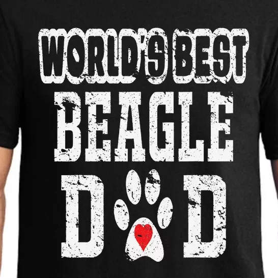 World's Best Beagle Dad Dog Lover Distressed Pajama Set