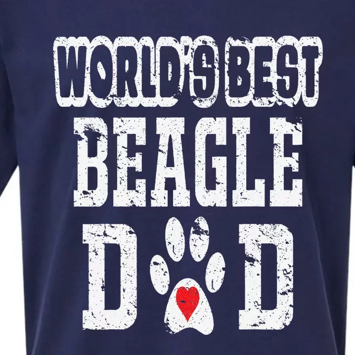 World's Best Beagle Dad Dog Lover Distressed Sueded Cloud Jersey T-Shirt