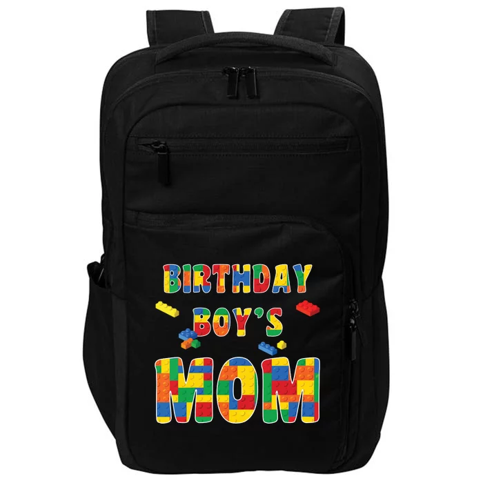 Womens Building Block Mom Of Birthday Boy Impact Tech Backpack