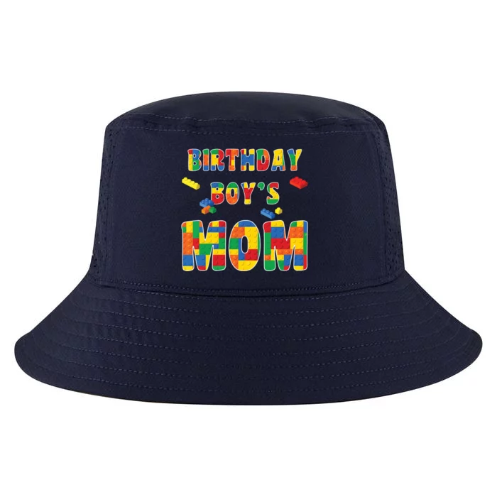 Womens Building Block Mom Of Birthday Boy Cool Comfort Performance Bucket Hat