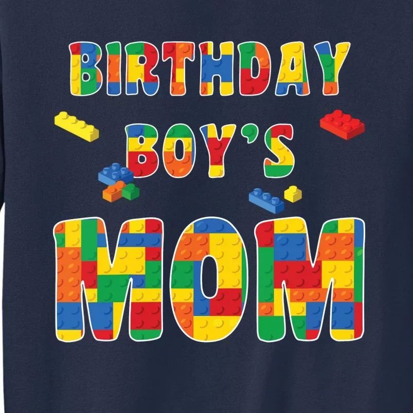 Womens Building Block Mom Of Birthday Boy Sweatshirt